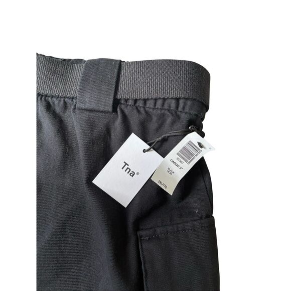 NEW Aritzia TNA Cargo Mini Shorts size XXL Black Belted - Picture 6 of 15